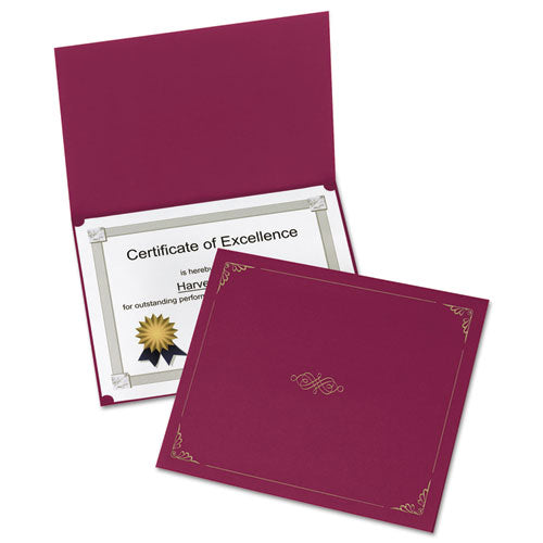 Certificate Holder, 11 1-4 X 8 3-4, Burgundy, 5-pack