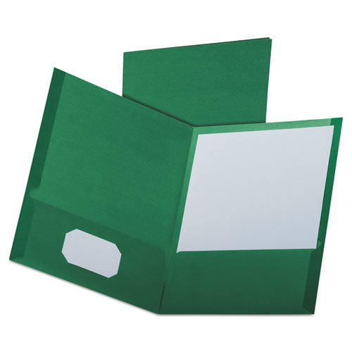 Linen Finish Twin Pocket Folders, Letter, Hunter Green,25-box