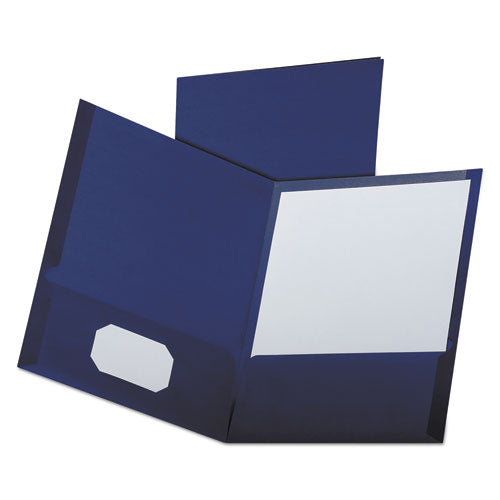 Linen Finish Twin Pocket Folders, Letter, Navy, 25-box