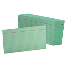 Load image into Gallery viewer, Ruled Index Cards, 3 X 5, Green, 100-pack
