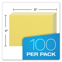 Load image into Gallery viewer, Unruled Index Cards, 4 X 6, Canary, 100-pack
