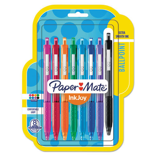 Inkjoy 300 Rt Ballpoint Pen Retractable, Medium 1 Mm, Assorted Ink And Barrel Colors, 8-pack
