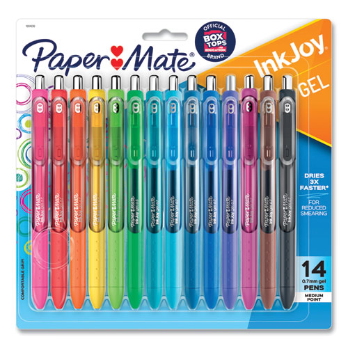 Inkjoy Gel Pen, Retractable, Medium 0.7 Mm, Assorted Ink And Barrel Colors, 14-pack
