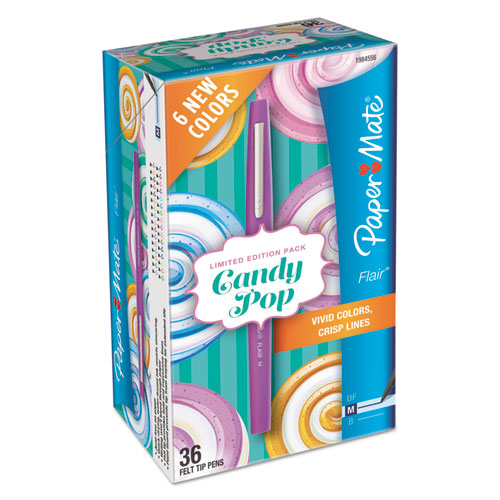 Flair Candy Pop Porous Point Pen, Stick, Medium 0.7 Mm, Assorted Ink And Barrel Colors, 36-pack