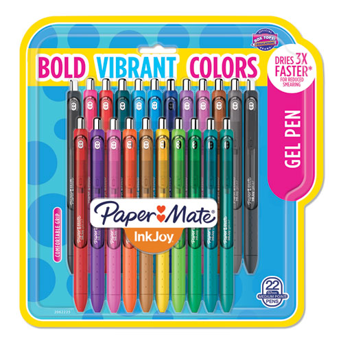 Inkjoy Gel Pen, Retractable, Medium 0.7 Mm, Assorted Ink And Barrel Colors, 22-pack