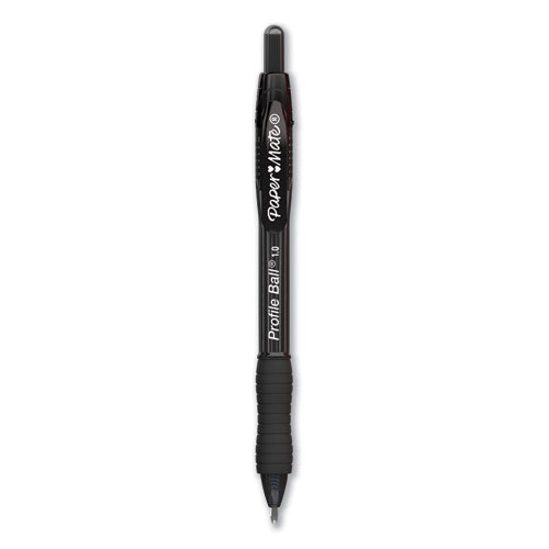 Profile Ballpoint Pen, Retractable, Bold 1 Mm, Black Ink, Translucent Black Barrel, 36-pack