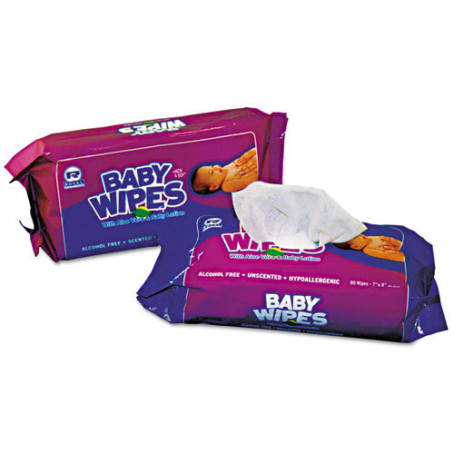 Baby Wipes Refill Pack, White, 80-pack, 12 Packs-carton
