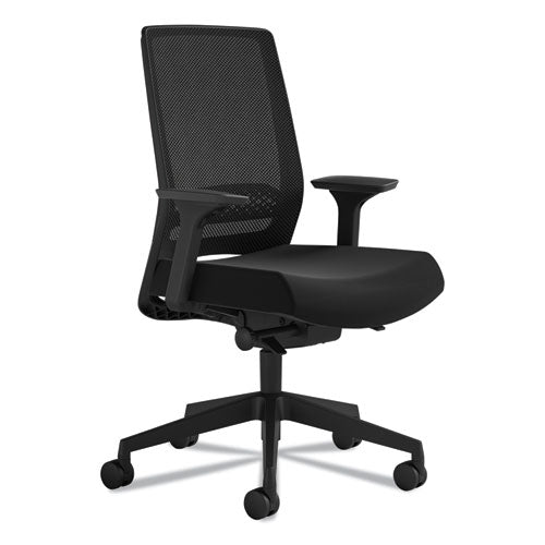 Safco® Medina Deluxe Task Chair, Supports Up To 275 Lbs, Black Seat-black Back, Black Base