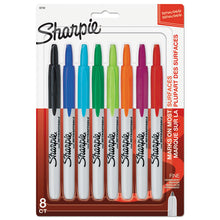 Load image into Gallery viewer, Retractable Permanent Marker, Fine Bullet Tip, Assorted Colors, 8-set
