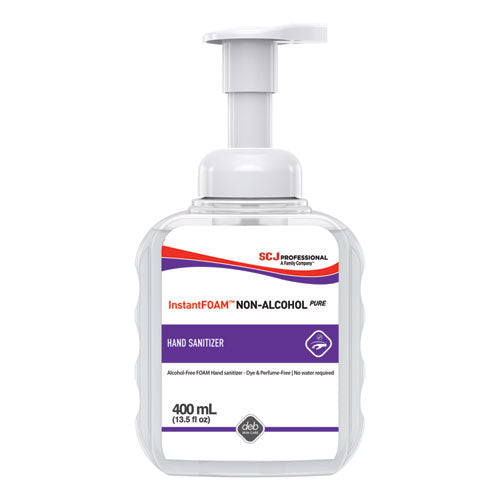 Instantfoam Non-alcohol Pure Hand Sanitizer, 400 Ml Pump Bottle, Light Perfume, 12-carton