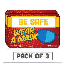 Load image into Gallery viewer, Besafe Messaging Education Wall Signs, 9 X 6,  &quot;be Safe, Wear A Mask&quot;, 3-pack
