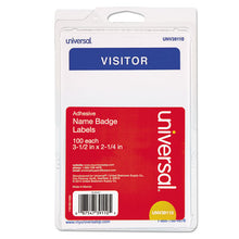 Load image into Gallery viewer, &quot;visitor&quot; Self-adhesive Name Badges, 3 1-2 X 2 1-4, White-blue, 100-pack
