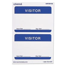 Load image into Gallery viewer, &quot;visitor&quot; Self-adhesive Name Badges, 3 1-2 X 2 1-4, White-blue, 100-pack

